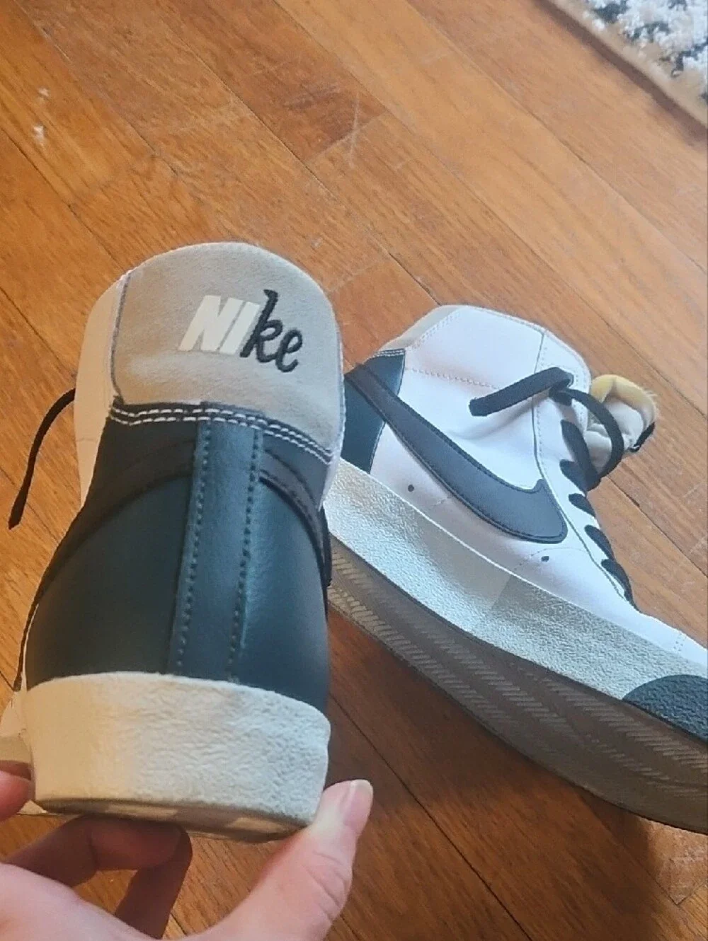Nike Men’s White & Black Mid-Top Sneakers